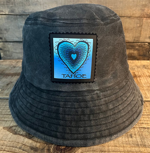 Dharma Love Bucket Hat 100% Cotton Azul Heart Love, Tahoe, Truckee