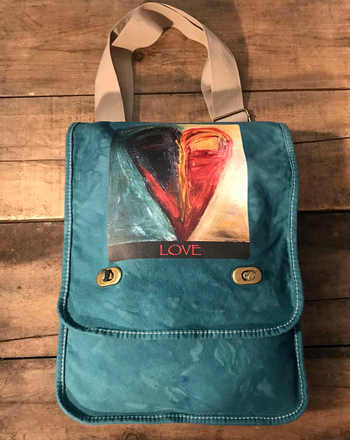 Night and Day Heart Cotton Canvas Field Cross Body Bag