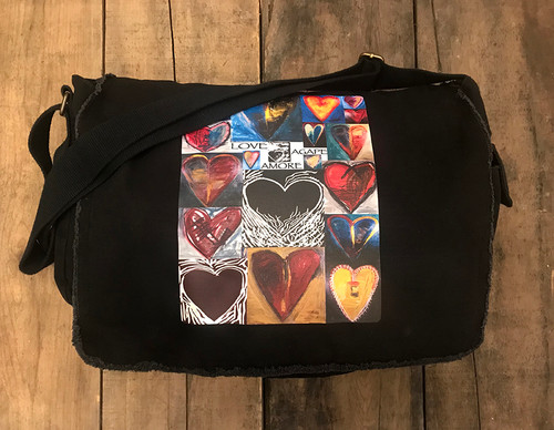 Love Amore Agape (Heart Collage) Cotton Messenger Bag