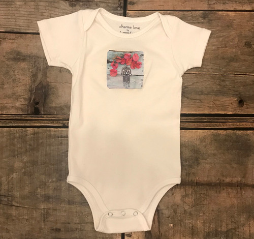 Hamsa (Hand of Protection) Certified Organic Cotton Baby Onesie One Piece