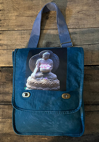 Shakyamuni Buddha Cotton Canvas Field Messenger Bag