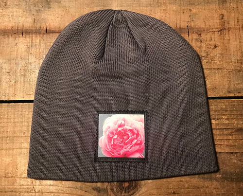 Pink Rose Organic Cotton Beanie Hat