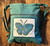 Blue Butterfly (Block Print) Cotton Canvas Boho Cinch Style Backpack