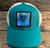 Azul Heart Love, Tahoe, Fallen Leaf Lake, Custom Location or No Text Organic Cotton & Recycled Polyester Trucker Hat