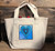 Azul Heart Love, Tahoe, Nevada or Custom Location Cotton Canvas wine Growler Tote Bag