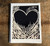 Flaming Heart (Woodcut)Greeting Card