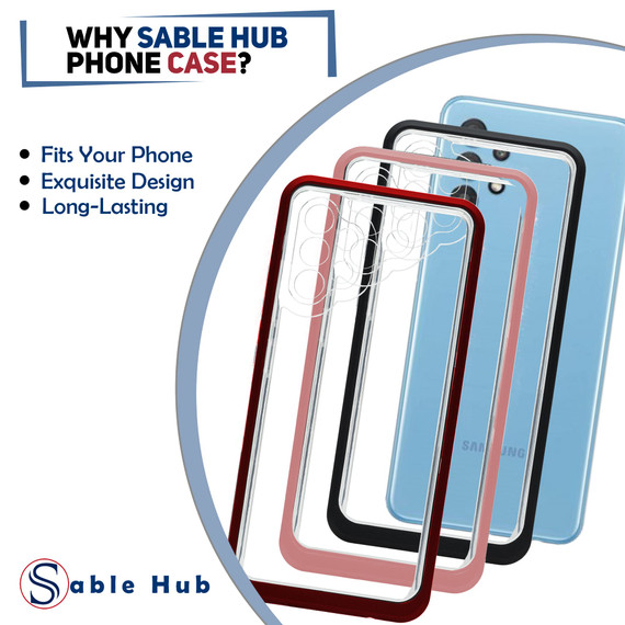 Sable Hub Phone Case for Samsung A32 4G | Hybrid TPU Bumper + PC Hard Cover, Anti Yellowing, Scratch Resistant, Slim Fit, Lightweight, Shockproof | Heavy Duty Transparent