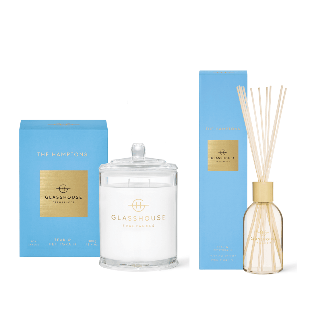 Glasshouse Fragrances The Hamptons Candle 380g Diffuser 250mL