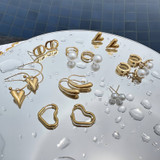 Pearl Hoop Earrings – Gold