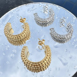 Nina Crystal Stud Earrings – Silver