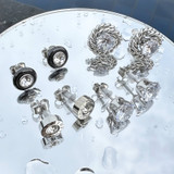 Romy Crystal Stud Earrings – Silver