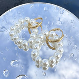 Eleni Pearl Hoop Earrings – Gold