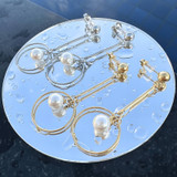 Bronte Pearl Stud Earrings – Gold