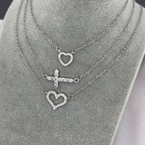 Stella Heart Pendant Necklace – Silver