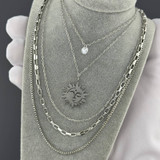 Violet Layered Necklace – Silver