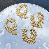 Lila Leaf Stud Earrings – Gold