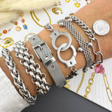 Saffron Wide Chain Bracelet – Silver