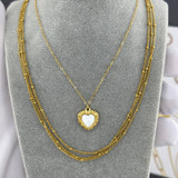 Perla Heart Pendant Necklace – Gold