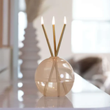 Everlasting Candle Co Neva Signature Set - Pampas Vase & Gold Candle Sticks