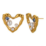 Dahlia Heart Earrings – Gold