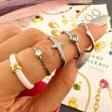 Emmeline Crystal Ring – Ceramic