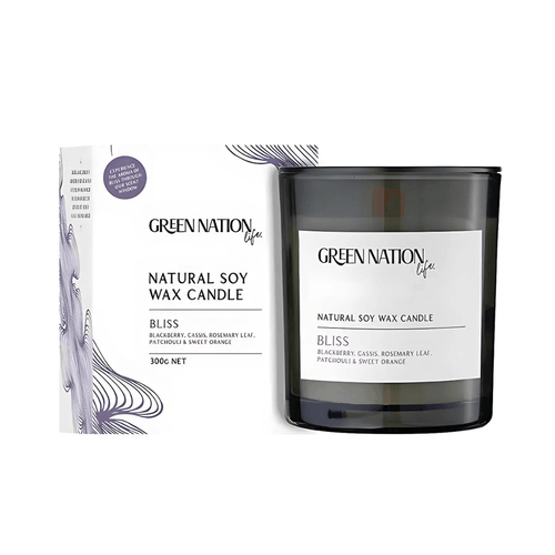 Candles - Green Nation Life - Green Nation Life Luxurious Scented Soy Wax Candle 300g - BLISS - The Gift Company
