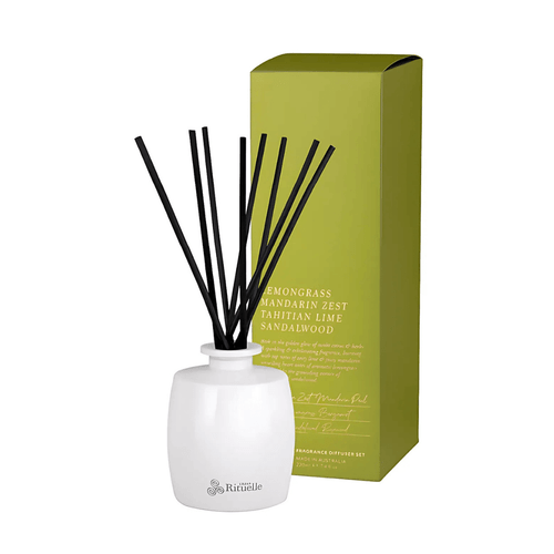 Diffuser - Urban Rituelle - Urban Rituelle Lemongrass, Mandarin Zest, Tahitian Lime, Sandalwood Fragrance Diffuser Set 220mL - The Gift Company Diffuser - Urban Rituelle - Urban Rituelle Lemongrass, Mandarin Zest, Tahitian Lime, Sandalwood Fragrance Diffuser Set 220mL - The Gift Company