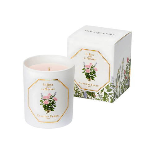 Candle - Carriere Freres - Carrière Frères La Rose aime la Menthe Candle 185g - The Gift Company