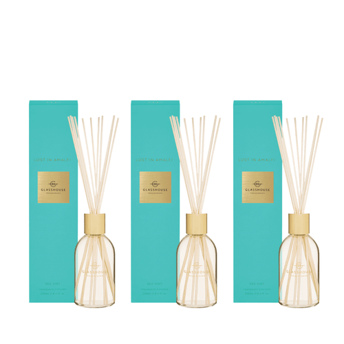 Diffuser - Glasshouse - Glasshouse Fragrances Lost in Amalfi Diffuser Bundle x 3 - The Gift Company Diffuser - Glasshouse - Glasshouse Fragrances Lost in Amalfi Diffuser Bundle x 3 - The Gift Company
