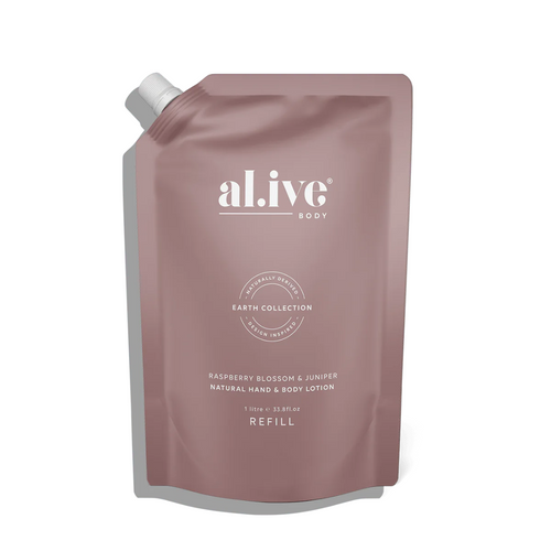 Hand & Body Lotion - Al.ive - al.ive Hand & Body Lotion Raspberry Blossom & Juniper Refill 1L - The Gift Company Hand & Body Lotion - Al.ive - al.ive Hand & Body Lotion Raspberry Blossom & Juniper Refill 1L - The Gift Company
