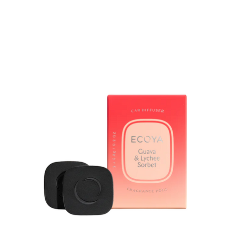 Car Diffuser - Ecoya - ECOYA Guava & Lychee Sorbet Car Diffuser Fragrance Pods - The Gift Company Car Diffuser - Ecoya - ECOYA Guava & Lychee Sorbet Car Diffuser Fragrance Pods - The Gift Company
