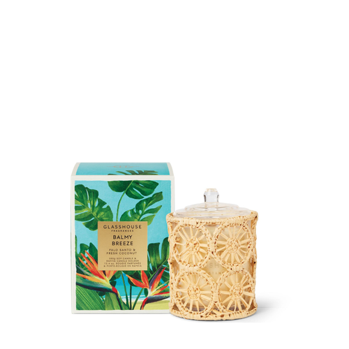Glasshouse Fragrances Balmy Breeze Palo Santo & Fresh Coconut Candle 380g