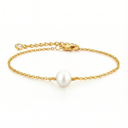 Pearl Chain Bracelet – Gold