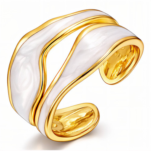 Reina Enamel Ring – Gold
