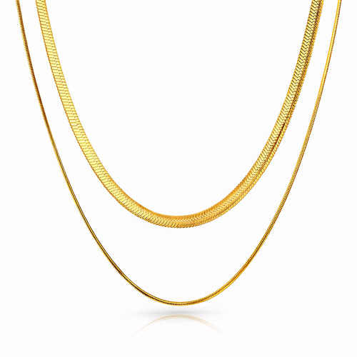 Valencia Layered Chain Necklace – Gold