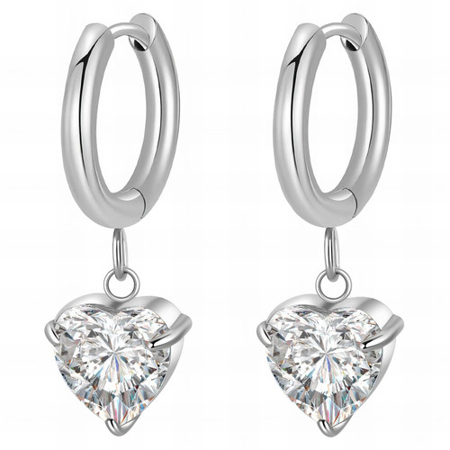 Blair Heart Hoop Earrings – Silver