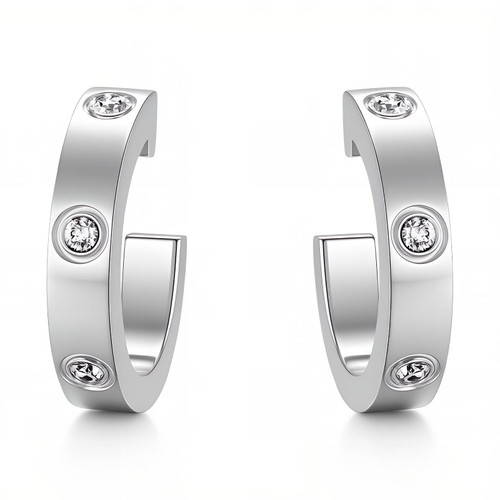 Adeline Crystal Stud Earrings – Silver