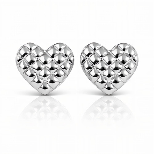 Camille Heart Stud Earrings – Silver