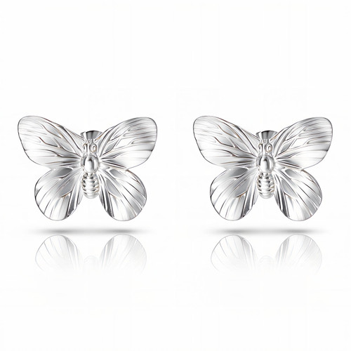 Celine Butterfly Stud Earrings – Silver