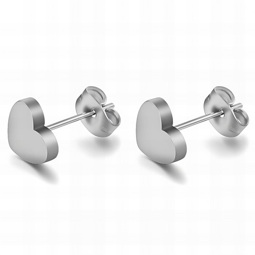 Alessia Heart Stud Earrings – Silver