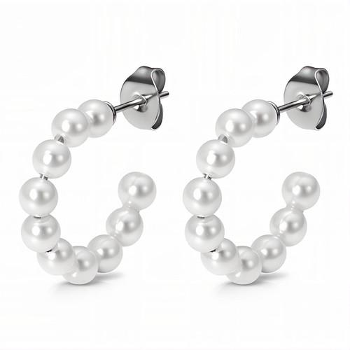 Alina Pearl Statement Earrings – Silver