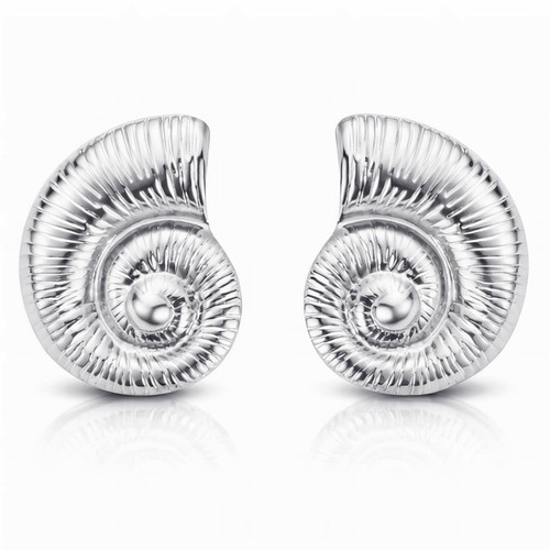 Chloe Seashell Statement Earrings – Silver