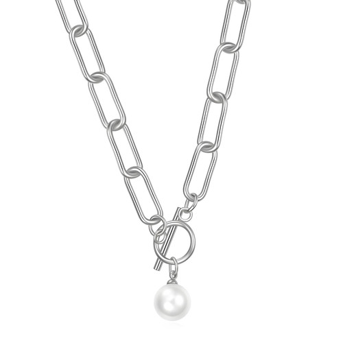 Sofia Pearl Necklace – Silver