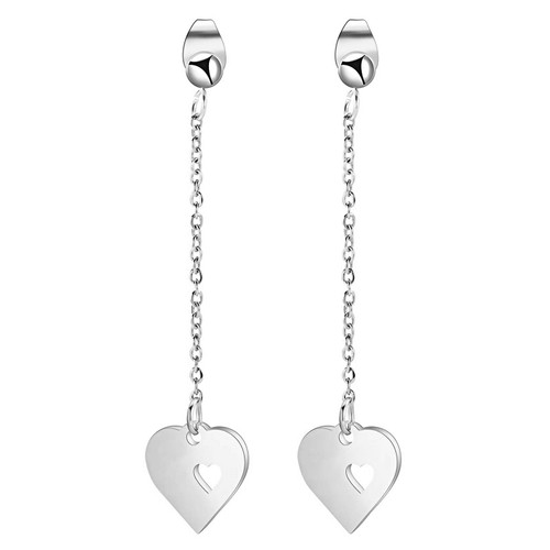 Annika Heart Statement Earrings – Silver