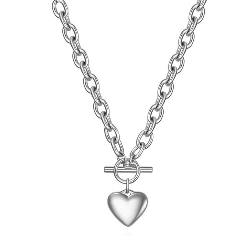 Thea Heart Pendant Necklace – Silver