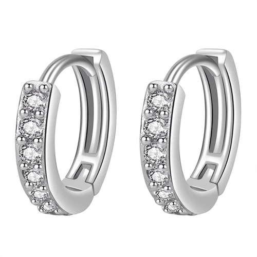Astrid Crystal Hoop Earrings – Silver