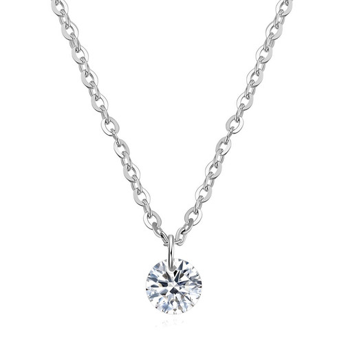 Maya Crystal Pendant Necklace – Silver