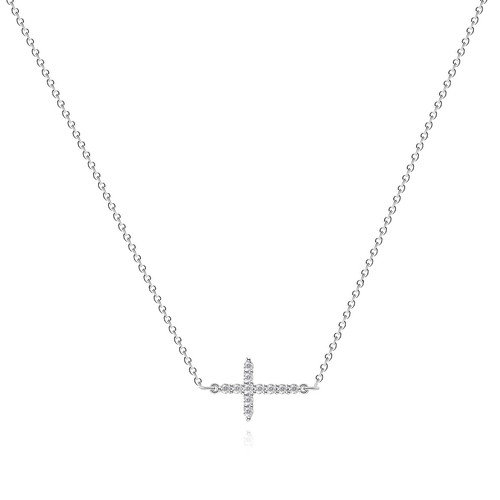 Rosalie Cross Pendant Necklace – Silver