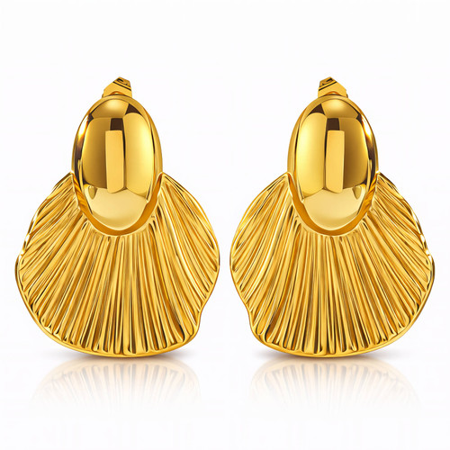 Kira Statement Stud Earrings – Gold