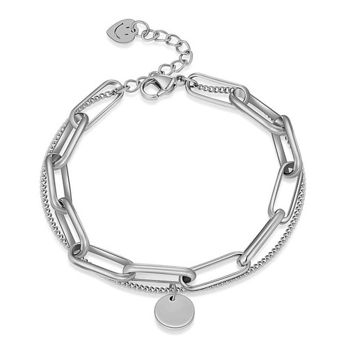 Olive Layered Bracelet – Silver